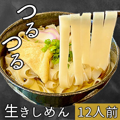 【ふるさと納税】本格 生きしめん 2人前×6個 平打ち 幅広麺 極太麺 ひもかわ ほうとう うどん 生麺 熟成 多加水麺