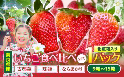 【2026年1月～2026年3月上旬発送】「奈良県産いちご食べ比べセット」化粧箱入りいちご 食べ比べ いちご イチゴ 苺 古都華 珠姫 ならあかり 化粧箱 生駒いちご園 果物 フルーツ デザート 贈り物 お取り寄せ お取り寄せフルーツ 奈良県 生駒市 送料無料