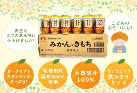 みかんのきもち 280ml×24本(1ケース)【JA みかんジュース さがみかん 果汁100％ 美味しい コク 飲みきり 280ml】 A2-A012019