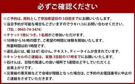 櫨 （ はぜ ） ?けんづくりチケット 1枚 チケット 1枚 体験 体験チケット ?けんづくり 石けん 石鹸 極上石けん 手づくり