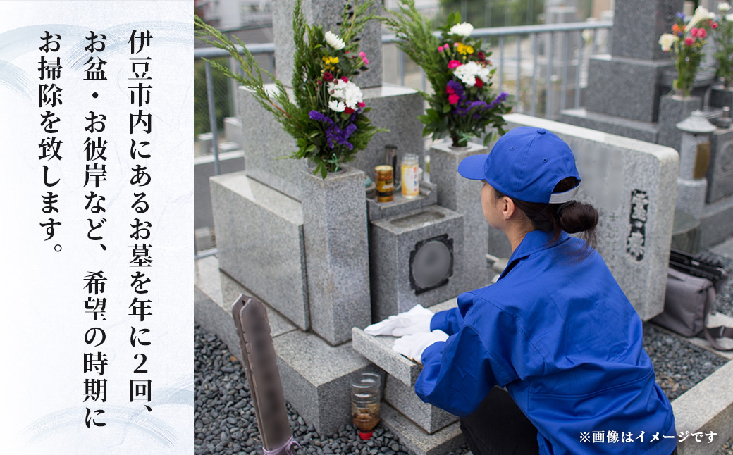 【伊豆市限定】お墓のお掃除代行サービス（年2回）B-044 【年２回】お墓のお掃除代行サービス（伊豆市限定）