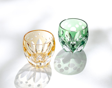 江戸切子 冷酒杯 伝統工芸士作 冷酒杯〈向日葵〉カガミクリスタル  | 江戸切子 グラス 茨城県 龍ケ崎市