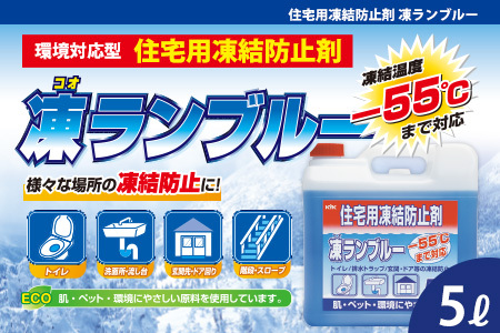 雪国対策セット（住宅用氷結防止剤凍ランブルー５L＆解氷スプレー500ml）　カー用品 解氷剤