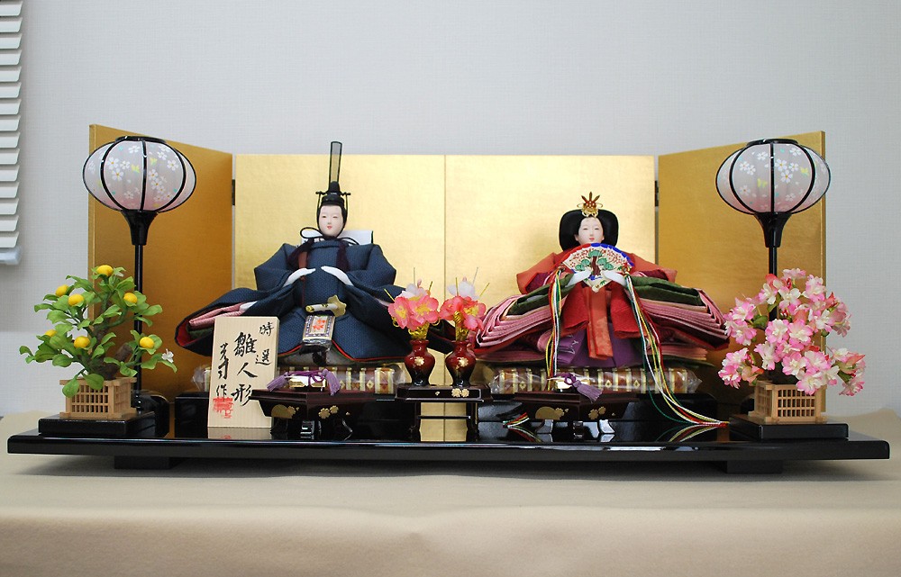 
                  親王飾り・夕桜 ／ ひな人形 雛人形 お雛様 桃の節句 雛祭り 埼玉県 特産品 No.524
                