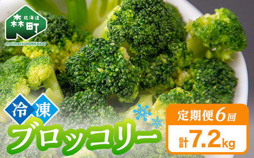 【6ヶ月定期便】小分け カット済み ブロッコリー 冷凍 1.2kg×6回 北海道森町産 野菜 おかず お弁当 便利 小分け カット済み ブロッコリー 冷凍 mr1-1006