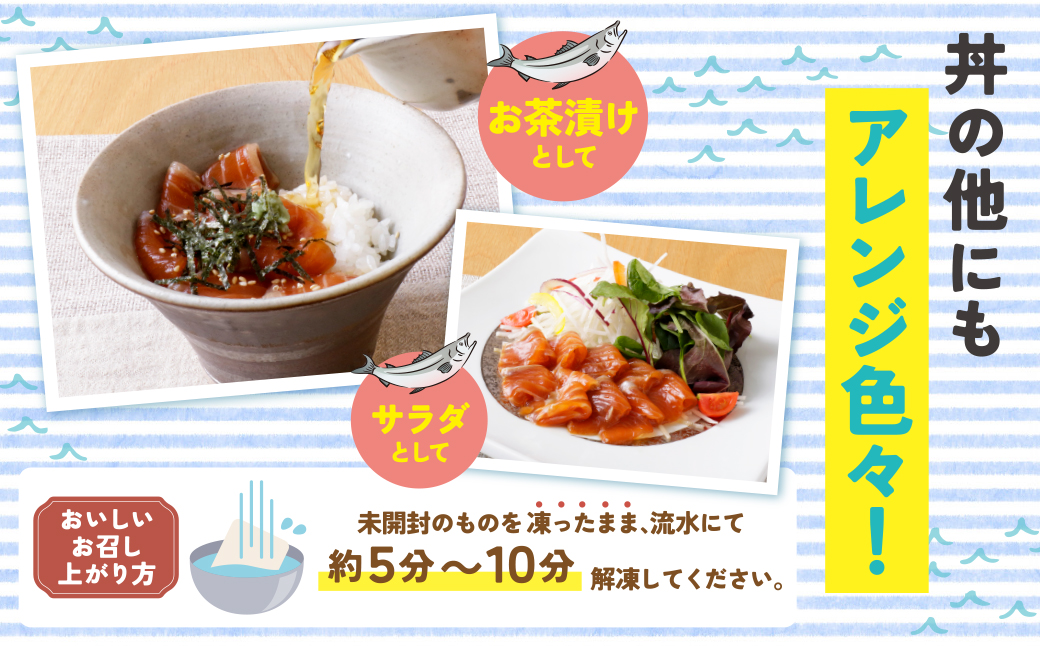 サーモン漬け丼の素(醤油・ごま・ポキ)計5パック