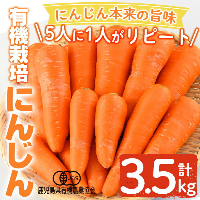 【ふるさと納税】《先行予約受付中！2025年12月以降順次発送予定》有機にんじん（合計3.5kg) 国産 有機栽培 野菜 やさい 人参 ニンジン【もりやま農園】