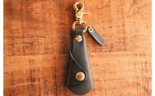 【minca】栃木レザーの真鍮靴ベラキーホルダー/シューホーン01/ブラック　641【雑貨 日用品 人気 おすすめ 】