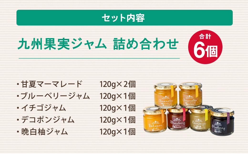 九州果実ジャム 詰め合わせ 6個セット