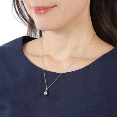 【RoseYumiRose】8mmパール3点セット(ネックレス/ペンダント/イヤリング)グレー【配送不可地域：沖縄県】【1663318】