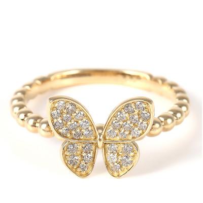 ふるさと納税 山梨県 0.2ct  蝶々　ダイヤリング　R3683DI-Y　#10 |  | 01