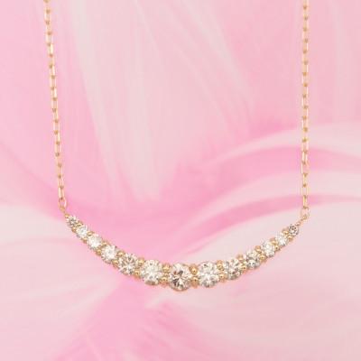 ふるさと納税 山梨県 K18 0.5ctダイヤモンド　アーチペンダントネックレス　HH019187