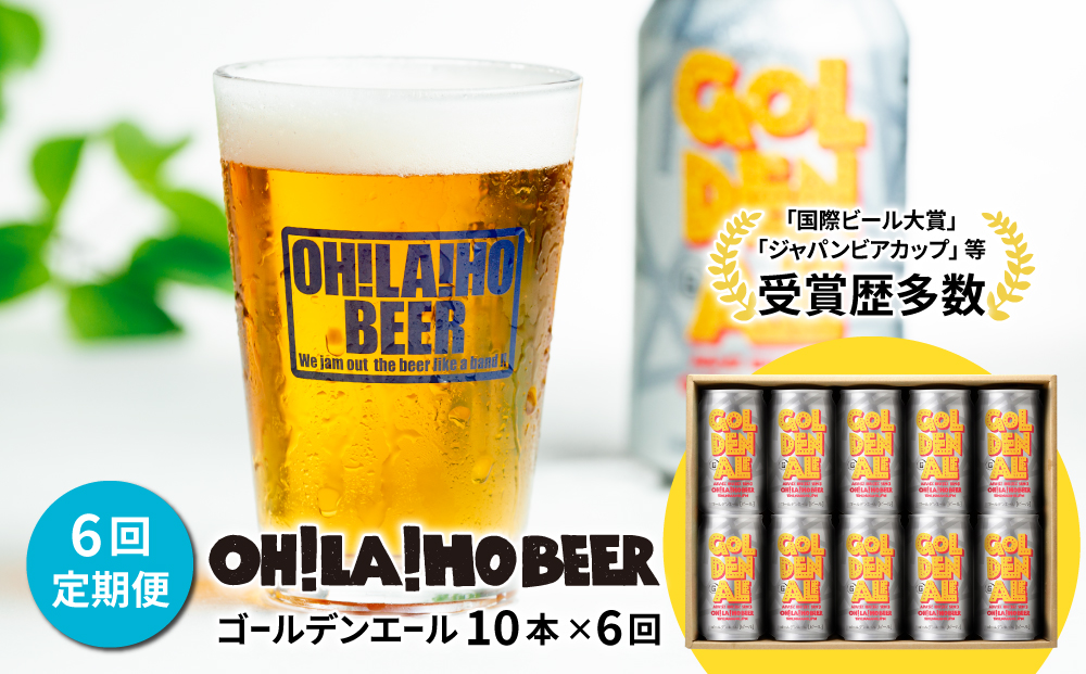 クラフトビール ゴールデンエール 10本セット 定期便 (6回) オラホビール お酒 おしゃれ 地ビール ギフト 美味しい 国産 長野県東御市