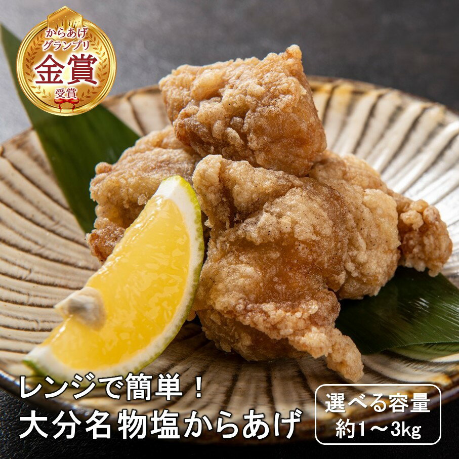 【ふるさと納税】からあげグランプリ金賞受賞！選べる容量 塩からあげ1～3kg 1kg 2kg 3kg とり肉 からあげ カラアゲ ニンニク しお味 簡単調理 オカズ レンジ 酒の肴 送料無料