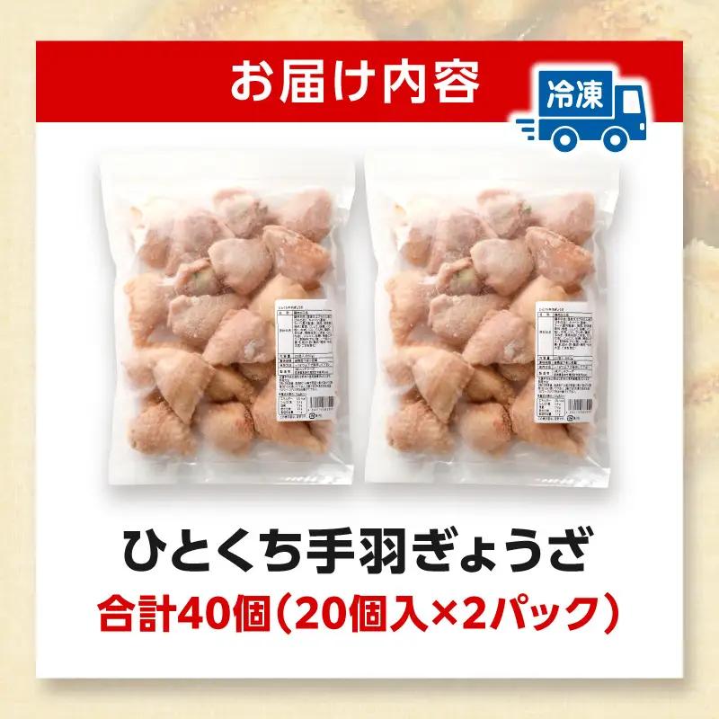 ひとくち手羽ぎょうざ 計40個 20個入×2パック 手羽先餃子 手羽餃子 手羽先 餃子 手羽 冷凍 惣菜 おかず お弁当