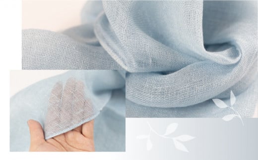 【スカイブルー】【受注制作】草木染ヘンプストール【ギフト包装】ストール プレゼント ギフト 贈り物 こだわり 母の日 染物 シンプル ヘンプ