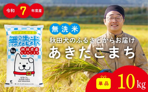 令和7年産秋田県産あきたこまち(無洗米)10kg / 米 無洗米 10kg 白米 令和7年産 秋田県産 あきたこまち 5kg×2袋 おにぎり 大館 東北 秋田 小分け こわけ 大館市 10キロ 10ｷﾛ 10きろ【80P051001-T-01-10】