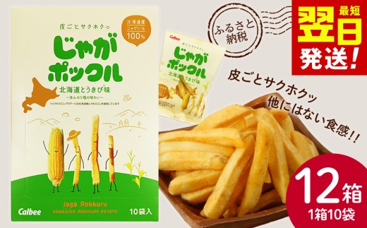 北海道限定カルビーじゃがポックル　北海道とうきび味10袋入×12箱