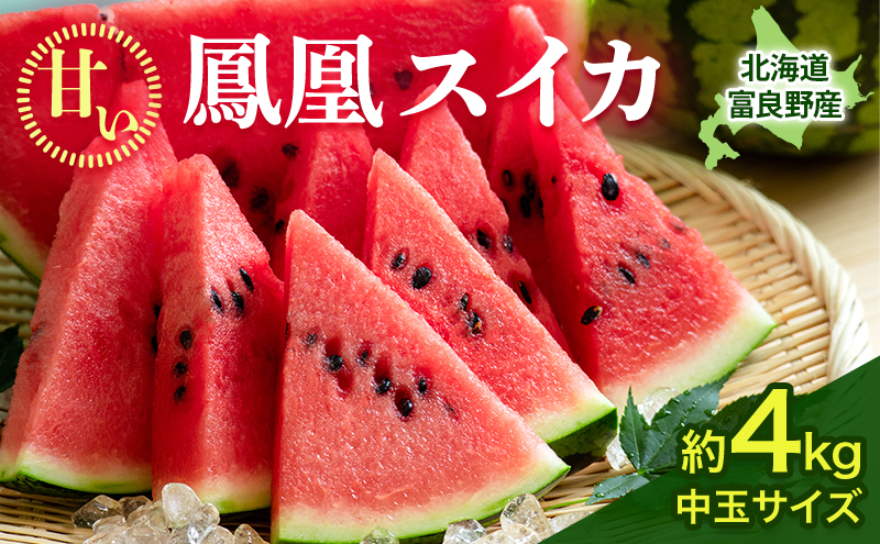 【2027年夏発送】ふらの山部の秀品スイカ『鳳凰スイカ』約4kg 1玉(坂口農産) 北海道 富良野産 すいか 西瓜 夏 フルーツ 果物 くだもの 青果