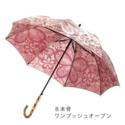 ふるさと納税 西桂町 創業150年以上の傘専門店が作る【婦人長傘】薄赤系・かわいらしさと上品さ漂う晴雨兼用傘 |  | 02
