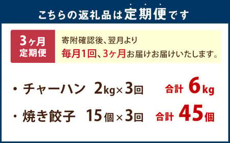 【3ヶ月定期便】東京食堂のチャーハンと焼き餃子（各5パック×3回）合計30パック 2種 セット 冷凍 餃子 ぎょうざ ギョウザ 炒飯