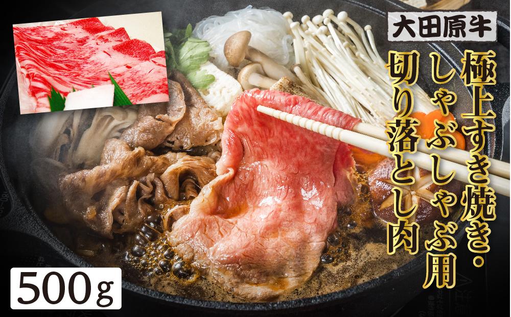 大田原牛 極上 すき焼き・しゃぶしゃぶ用切り落とし肉（500g）| ブランド牛 和牛 牛肉  切り落とし 高級 すき焼き しゃぶしゃぶ