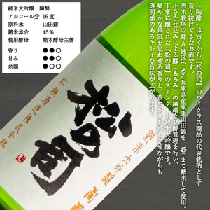 松の司 純米大吟醸 「陶酔」 720ml 金賞 受賞酒造 (日本酒 酒 清酒 地酒 純米酒 松の司 瓶 ギフト お歳暮 プレゼント 松瀬酒造 滋賀 竜王 送料無料)