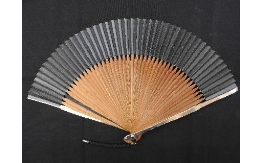 【京風庵大むら】令和鉄扇～plusα～（扇面黒・中骨茶）