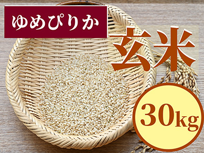 北海道奈井江町　ゆめぴりか　玄米　30kg
