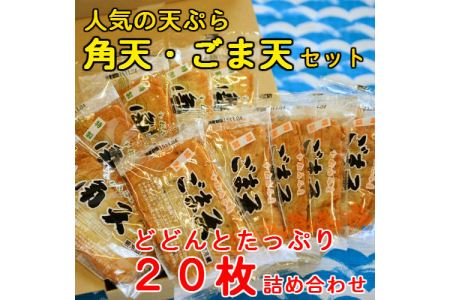 さつま揚げ セット 20枚 練り物 冷蔵 小分け 徳島県 角天 ごま天 天ぷら(大人気さつま揚げ 人気さつま揚げ 徳島県産さつま揚げ 徳島産さつま揚げ 絶品さつま揚げ さつま揚げセット さつま揚げ惣菜