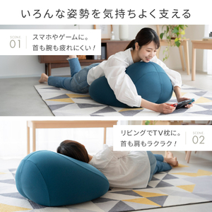 【ふるなびWEEK対象】フィットチェア MOGU モグ プレミアム ディープブルー カバー付 ビーズクッション FN-Limited-PR