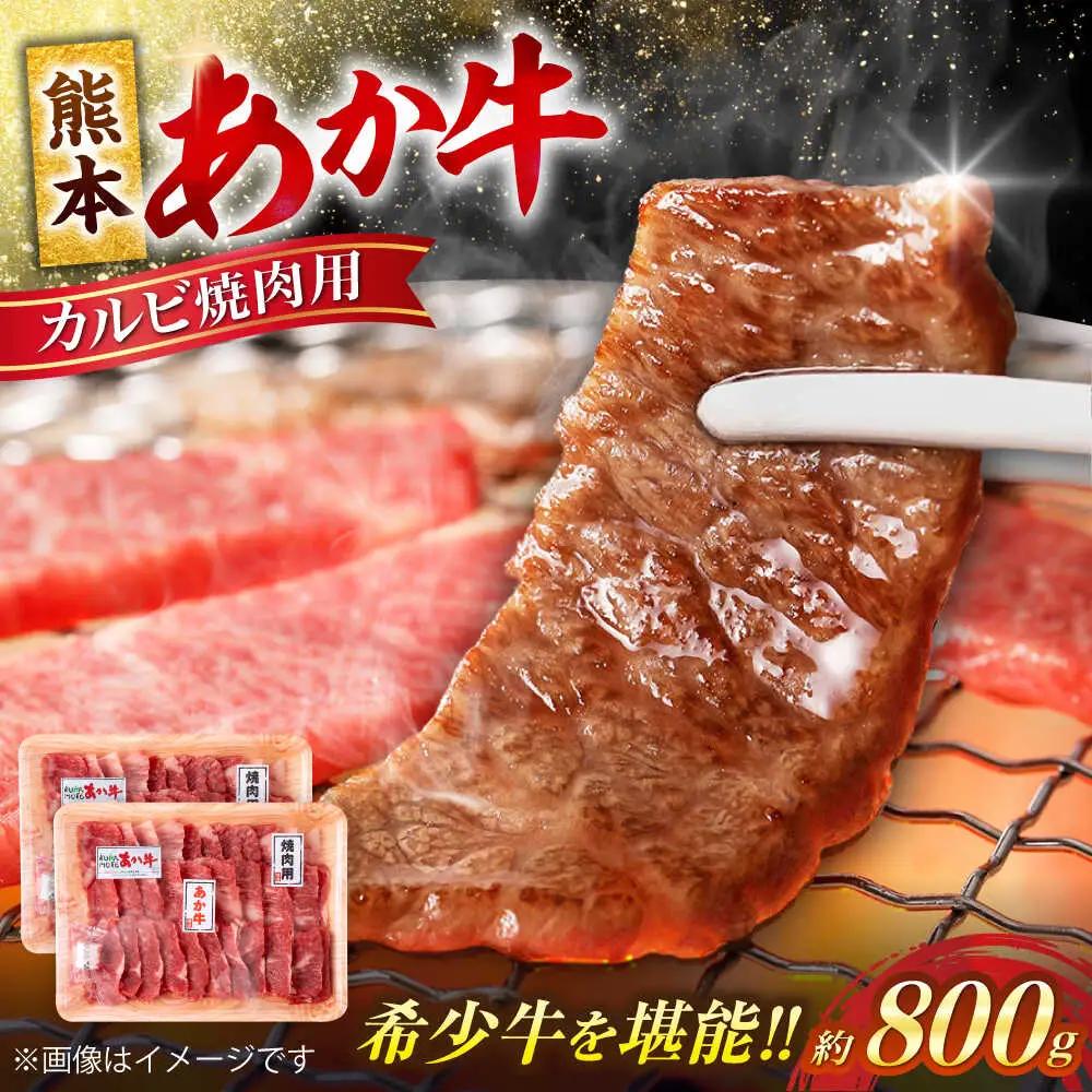令和8年熊本地震復興支援 熊本 赤牛 カルビ 焼肉用 約800g 焼肉 [AYCB032]