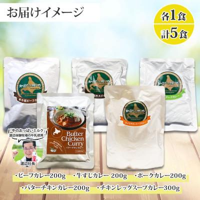 ふるさと納税 弟子屈町 カレー5種食べ比べセット計5個 バターチキン・チキンレッグスープ・ビーフ・ポーク・牛すじ 1446 |  | 03