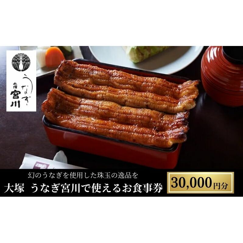 食事券 大塚 うなぎ宮川 30,000円分 チケット ギフト券 利用券 券 お食事券 食事 うなぎ 幻のうなぎ
