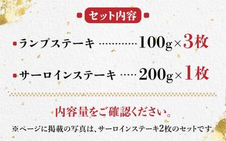 A5 飛騨牛 ステーキ 500g 合計4枚 ( ランプステーキ 100g×3枚 / サーロインステーキ 200g ) ≪冷凍≫ 化粧箱入 黒毛和牛 肉 飛騨高山 肉の匠家 c509 【飛騨牛 和牛ブラ