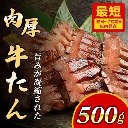 低温管理!!肉厚牛たん500g K6-022 岩手県 北上市 D0506 KYフーズ  肉厚牛タン 焼き肉 BBQ 贈答用牛タン 年末年始 クリスマス 牛タン