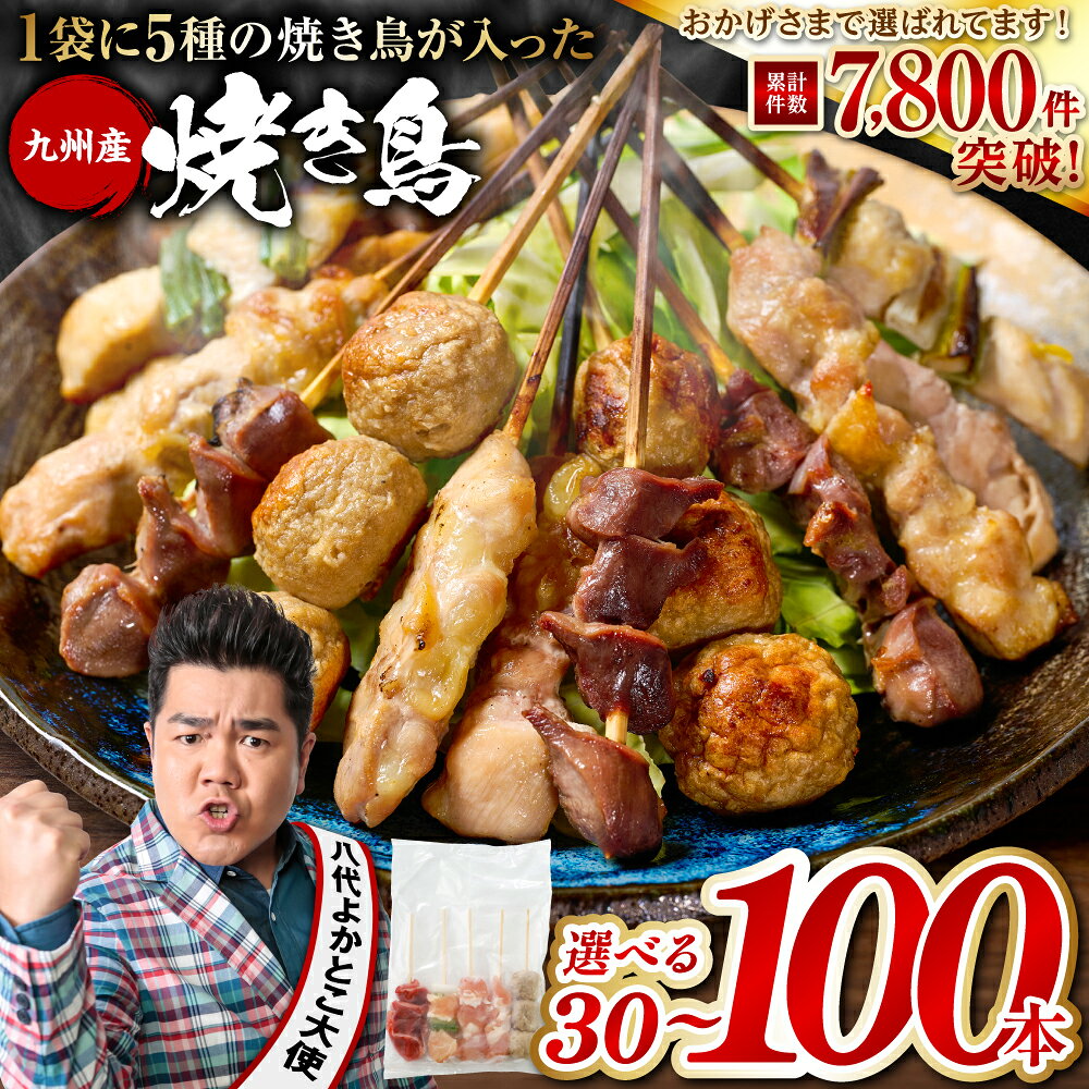 【ふるさと納税】令和8年熊本地震復興支援 焼き鳥 5種 30本〜100本 【選べる容量・発送月・配送回数】 やきとり 焼鳥 串 冷凍 小分けパック 国産 鳥肉 鶏肉 国産鶏 やきとり串 焼き鳥串 焼鳥串 焼き鳥丼 やきとり丼 焼鳥丼 九州産 バーベキュー BBQ アレンジ料理 おつまみ