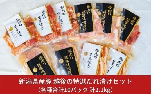 
新潟県産豚 越後の特選だれ漬けセット 三条産和梨でやわらか 計10パック 約2.1kg【019S003】
