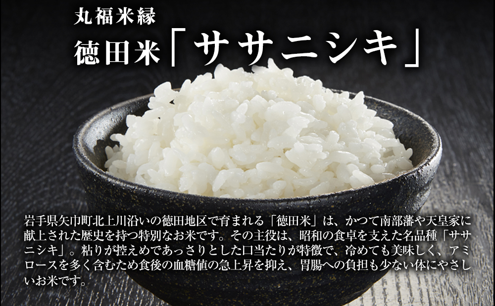 令和7年産　素材の味を引き立てるカラダにやさしいお米　徳田米　ササニシキ玄米　30kg