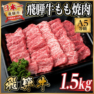 【ふるさと納税】飛騨牛A5等級　もも焼肉　1.5kg(焼肉・BBQ用)【配送不可地域：離島】【1754444】