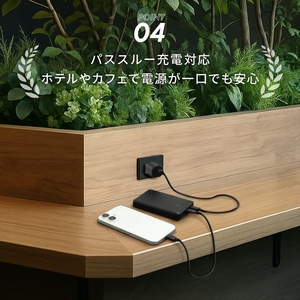 Owltech(オウルテック) 10000mAh 最大PD20W出力対応 USB Type-C入出力／USB Type-A出力 モバイルバッテリー OWL-LPB10028-BK ブラック【 神奈川県