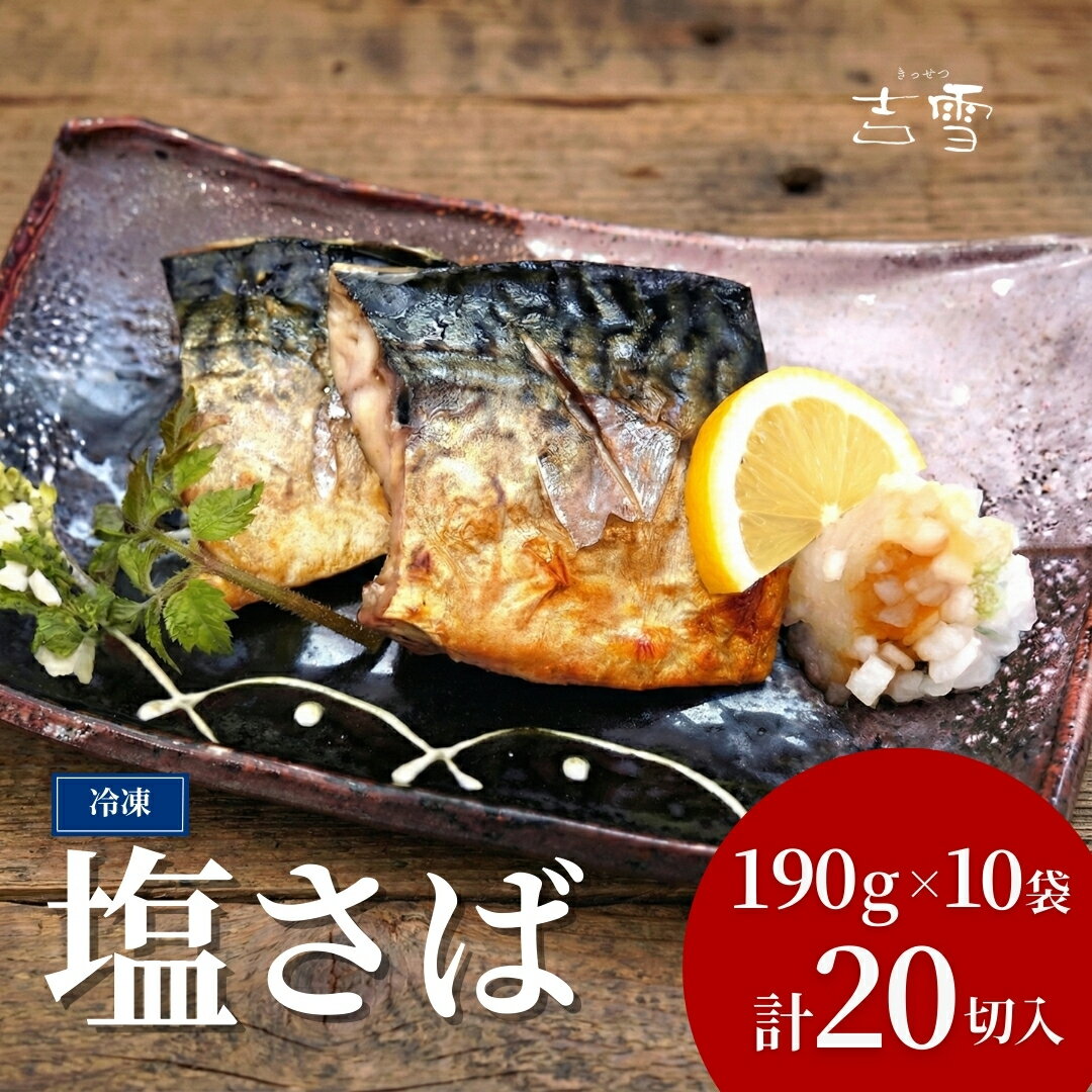【ふるさと納税】塩さば 合計20切 合計1900g (1袋約190g 2切×10袋) 個包装・真空パック 冷凍 ギフト対応 吉雪 | さば 鯖 無添加 中元 歳暮 贈答 贈り物 プレゼント ギフト人気 おすすめ 【0002-0407-01】