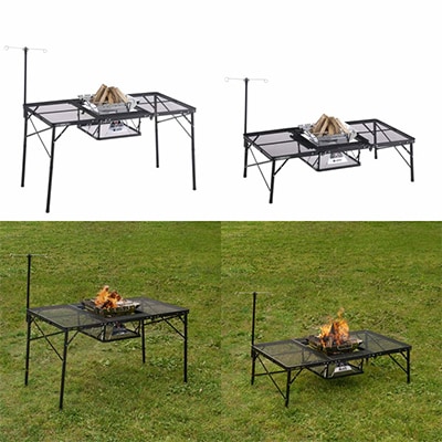 アイアンメッシュ 3FD BBQテーブル 13070　アウトドアやキャンプで活躍!　73581002【1666842】