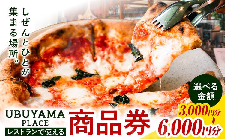 
                  UBUYAMA PLACE レストラン 商品券 3000円 6000円 《30日以内に出荷予定(土日祝除く)》熊本県 産山村 チケット イタリアン ピザ 観光 プレゼント 贈り物 ギフト 金券 送料無料 産山 プレイス ランチ
                