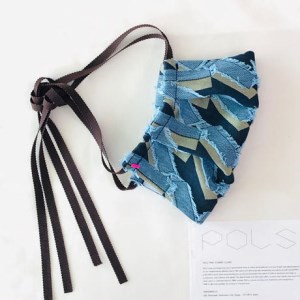 洗えるマスク　HAKOネイビー  【ＰＯＬＳ】 播州織(07-9)