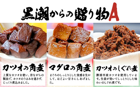 【ふるなびWEEK対象】黒潮からの贈り物A(佃煮詰合せ) 有限会社 佃煮近江《30日以内に出荷予定(土日祝除く)》カツオの角煮 マグロの角煮 カツオのしぐれ煮【配送不可地域：離島】