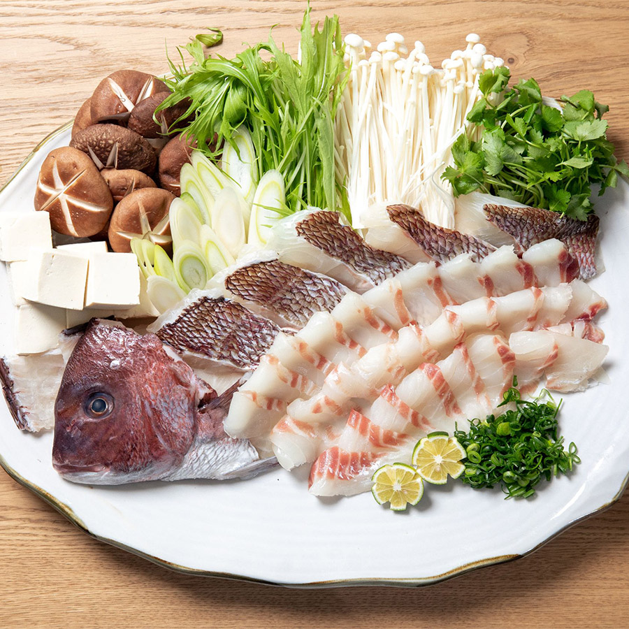 ＜秀長水産＞「健康真鯛」づくし しゃぶしゃぶセット 4人前