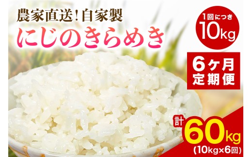 新米 [定期便／6ヶ月連続][令和8年産／11月上旬より順次発送] 伊勢原産 精米10kg (5kg×2袋) にじのきらめき 農家直送！加藤さんちのうんめぇ！自家製米｜先行予約 お米 おこめ コメ 白米 神奈川 伊勢原 [1553]