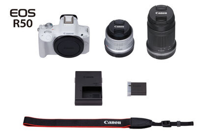 Canon EOS R50 ダブルズームキット ホワイト【長崎キヤノン】ミラーレスカメラ キャノン キヤノン ミラーレス カメラ 一眼 [MA28]