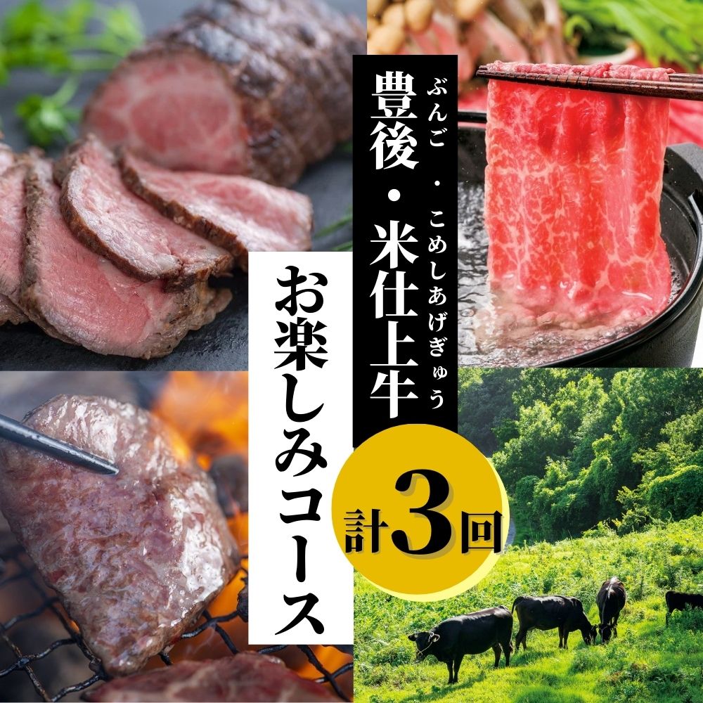 【ふるさと納税】豊後・米仕上牛 お楽しみ コース 定期便 牛肉 国産 すき焼き しゃぶしゃぶ カルビ 焼肉 ローストビーフ 送料無料